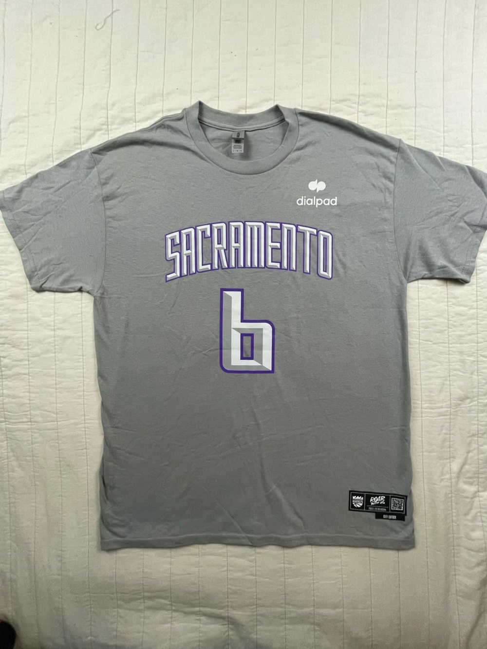 Sacramento Kings 22/23 Special Edition Tee Grey Tee with Purple Accents Large